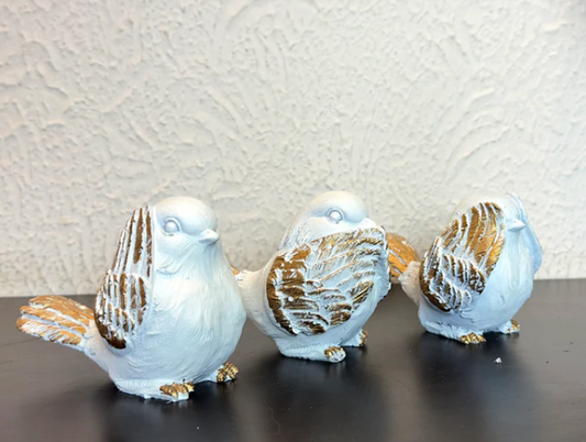 Gold Tone Bird Figurine - Set of 3